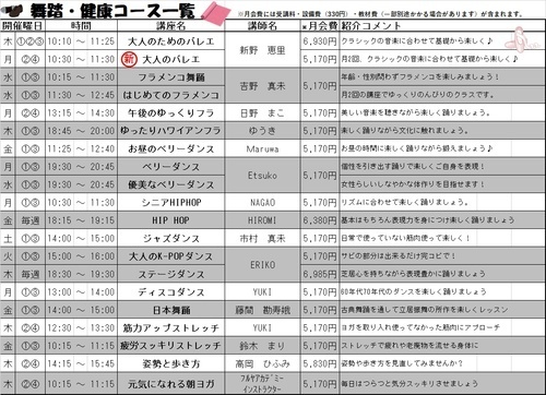 運動講座一覧上